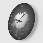 引き裂かれたバレーボールの暗い壁掛け時計 ラージ壁時計 (傾斜)