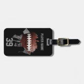 引き裂かれたフットボール(名前入りな) ラゲッジタグ (正面横)