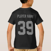 引き裂かれたフットボール(数及び名前の背部) Tシャツ (裏面)