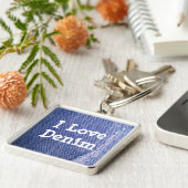 引き裂かれたブルー・ジーンズ キーホルダー (側面)