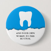 引き裂かれたペーパー歯科の歯のカスタム 缶バッジ (正面)