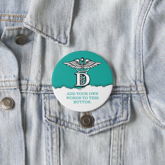 引き裂かれたペーパー歯科医の記号のSeagreenカスタム 缶バッジ (インサイチュ)