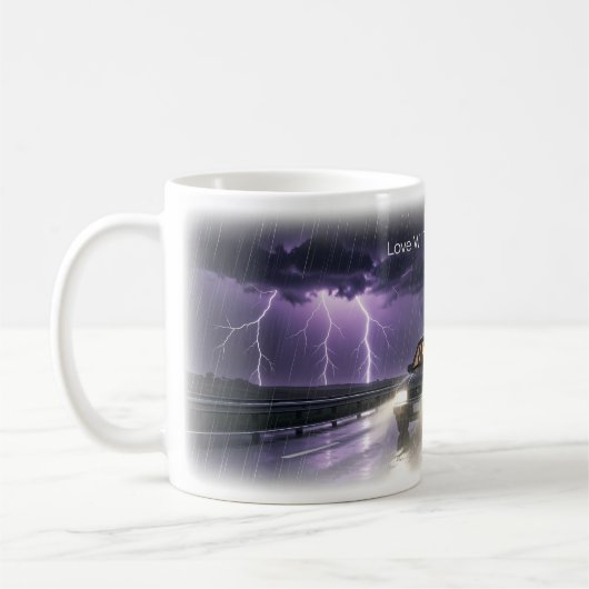引き裂かれた愛の嵐のハイウェイ メモリーマグ コーヒーマグカップ (左)
