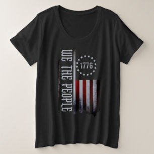 引き裂かれた旗1776 プラスサイズTシャツ