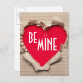 引き裂かれた紙ハート ポストカード (正面/裏面)