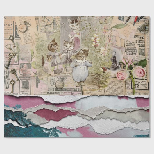 引き裂かれた紙ペテロウサギ ラッピングペーパー (フラット)