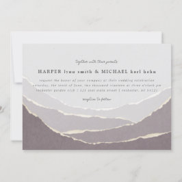 引き裂かれた紙山脈結婚式招待状 招待状