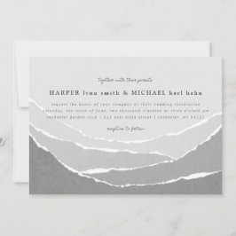 引き裂かれた紙山脈結婚式招待状 招待状