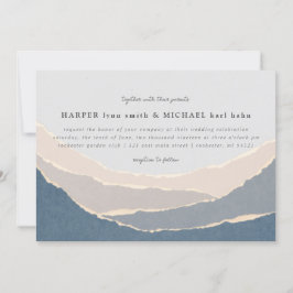 引き裂かれた紙山脈結婚式招待状 招待状