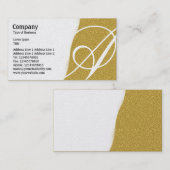 引き裂かれた遠くにな-こはく色のエンボスの質-金ゴールド 名刺 (正面/裏面)