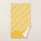 引き裂かれた黄ストライプ色フローラ水玉模様イニシャル バスタオルセット (ハンドタオル)
