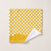 引き裂かれた黄ストライプ色フローラ水玉模様イニシャル バスタオルセット (ウォッシュタオル)