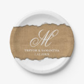 引き裂かれるユニークバーラップパターン結婚式を見ます ペーパープレート (正面)