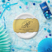 引き裂かれるユニークフェイクな金ゴールドホイルのドイツ体を見ます ペーパープレート (パーティー)