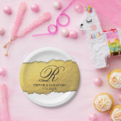 引き裂かれるユニークフェイクな金ゴールドホイルのドイツ体を見ます ペーパープレート (パーティー)