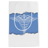 引き裂かれる医学のケリュケイオンの記号を見て下さい ミディアムペーパーバッグ (正面)