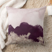 引き裂かれる水彩画の紫色のペンキおよび金ゴールド クッション (ブランケット)