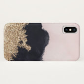 引き裂かれる水彩画の黒のバラのペンキおよび金ゴールド Case-Mate iPhoneケース (裏面(横))