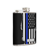 引き裂かれる薄いブルーライン米国旗は見ます フラスク (右)