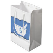 引き裂かれる薬学の乳鉢および乳棒の記号は見ます ミディアムペーパーバッグ (正面アングル)