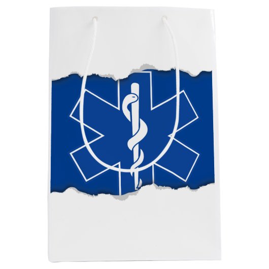 引き裂かれるEMSの救急医療隊員の記号を見て下さい ミディアムペーパーバッグ (正面)