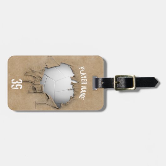 引き裂かれパーソナライズされたたバレー ラゲッジタグ (正面横)