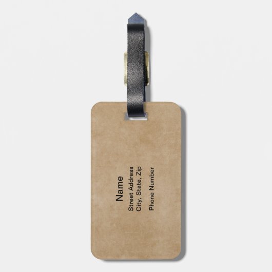 引き裂かれパーソナライズされたたバレー ラゲッジタグ (裏面縦)