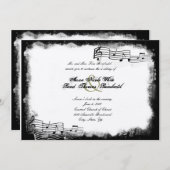 引き裂かれファンキーた紙ブラックミュージック結婚式招待状 招待状 (正面/裏面)