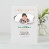引き裂き縁写真卒業招待状 招待状 (スタンド正面)