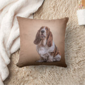 引くおもしろいなバセットハウンド犬 クッション (ブランケット)