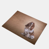 引くおもしろいなバセットハウンド犬 ドアマット (アングル)