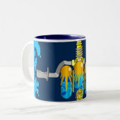 引くことのコーヒーは絶食します ツートーンマグカップ (正面左)