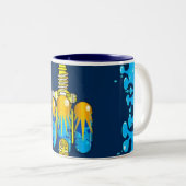 引くことのコーヒーは絶食します ツートーンマグカップ (正面右)