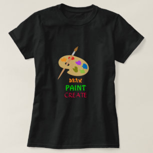 引くことのペンキはスローガンの芸術家のパレットの芸術を作成します Tシャツ