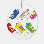 引くスニーカー多彩な運動靴 セラミックオーナメント (左)