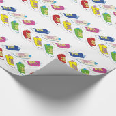 引くスニーカー多彩な運動靴 ラッピングペーパー (角)