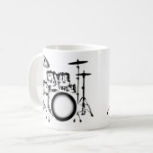 "引くドラム" コーヒーマグカップ (正面左)