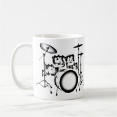 "引くドラム" コーヒーマグカップ (左)