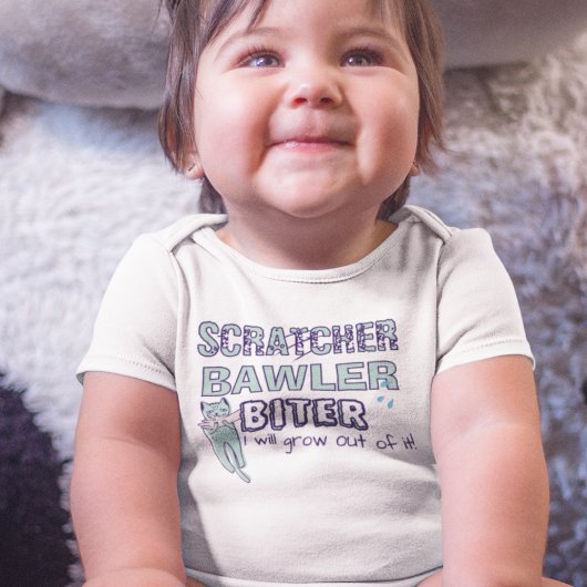 引っかき・大泣き・噛みつき君/猫と涙 ベビーボディスーツ