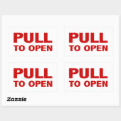 引っ張って開くドアの標識 長方形シール (シート)