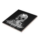 引っ張られた砂糖、溶ける砂糖のスカル タイル (側面)