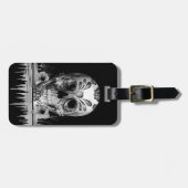 引っ張られた砂糖、溶ける砂糖のスカル ラゲッジタグ (正面横)