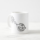 引っ張られる男 コーヒーマグカップ (正面左)