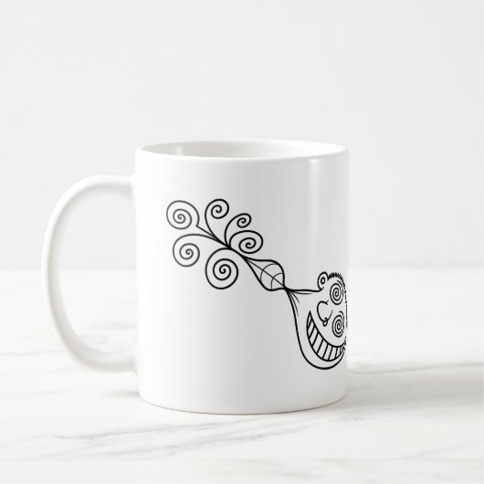 引っ張られる男 コーヒーマグカップ (左)