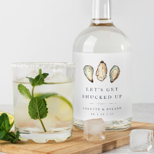 引っ掛かろう | 沿岸結婚牡蠣 リキュールボトルラベル