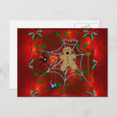 引っ掛けられたジンジャーブレッド シーズンポストカード (正面/裏面)