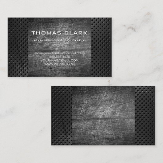 引っ掻いた背景 |有孔メタル 名刺