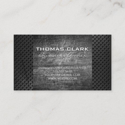 引っ掻いた背景 |有孔メタル 名刺 (正面)