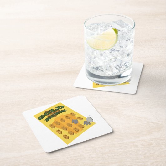 引っ掻く スクエアペーパーコースター (インサイチュ)