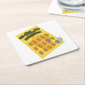 引っ掻く スクエアペーパーコースター (アングル)